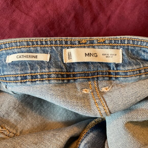 Mango raw hem high waist wide leg culotte jeans - Picture 9 of 10